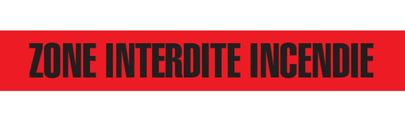 ZONE INTERDITE INCENDIE Red Barricade Tape - Contractor Grade (Pack of 12 Rolls) | Incom Signs | All Safety