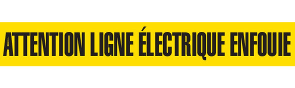 ATTENTION LIGNE ELECTRIQUE Barricade Tape - Contractor Grade (Pack of 12 Rolls) | Incom Signs | All Safety