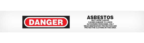 DANGER ASBESTOS WEAR RESPIRATORY PROTECTION AND PROTECTIVE CLOTHING IN THIS AREA Barricade Tape - Contractor Grade (Pack of 12 Rolls) BT10208