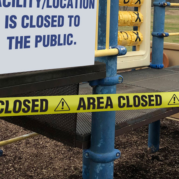 AREA CLOSED Barricade Tape - Contractor Grade - Yellow - (Pack of 12 Rolls) BT10213