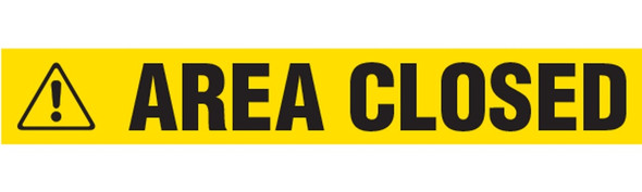 AREA CLOSED Barricade Tape - Contractor Grade - Yellow - (Pack of 12 Rolls) BT10213