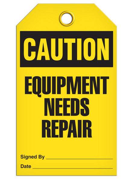 Caution - Equipment Needs Repair | Pack of 25 | Incom Signs | All Safety