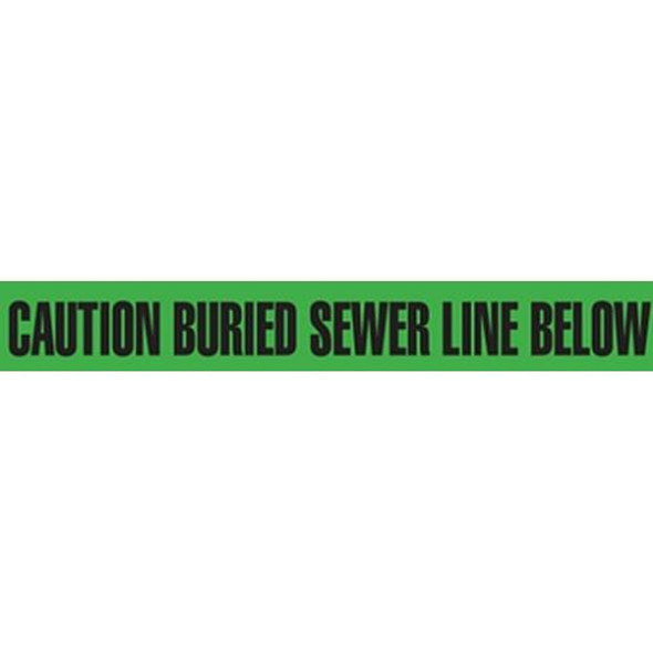3" CAUTION BURIED SEWER LINE BELOW Utility Barrier Tape | Incom Signs | All Safety