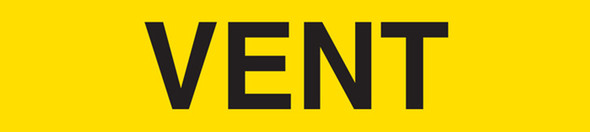 2" x 54' Vent Black On Yellow Pipe Marker Adhesive Labels | Incom Signs | All Safety