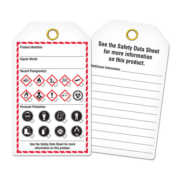 GHS Standard Workplace Checklist Template Marking Tags (3.375 in x 5.75 in) | Incom Signs | All Safety