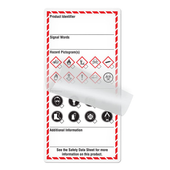 GHS Self Laminating Workplace Checklist Template Marking Labels (3 in x 6 in) | Pack of 25 | Incom Signs | All Safety