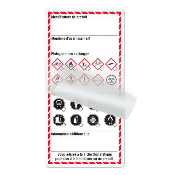 GHS Self Laminating French Language Workplace Checklist Template Marking Labels (3 in x 6 in) | Incom Signs | All Safety
