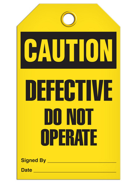 Caution - Defective Do Not Operate | Pack of 25 | Incom Signs | All Safety