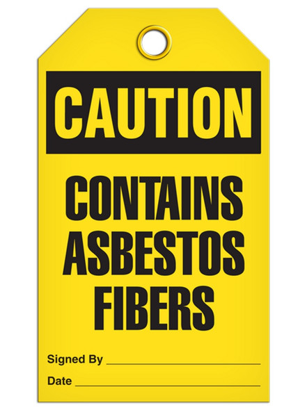 Caution - Contains Asbestos Fibers | Pack of 25 | INCOM TG3021