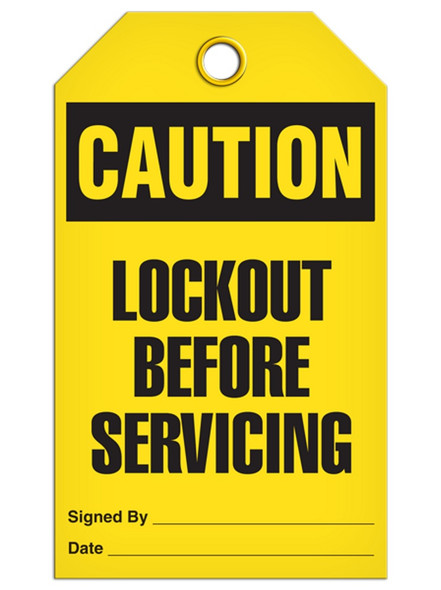 Caution - Lockout Before Servicing | Pack of 25 | INCOM TG3022
