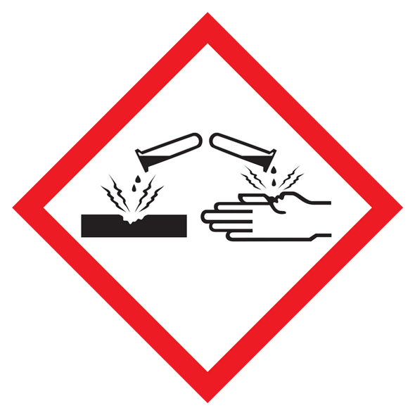 10.75" x 10.75" Corrosive Pictogram Placard | Incom Signs | All Safety