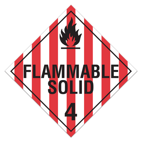 Class 4.1 "Flammable Solid 3" Sign (Pack of 100 pcs) | Incom Signs | All Safety