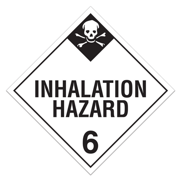 Class 6.2 "Inhalation Hazard 6" Sign (Pack of 100 pcs) TA620