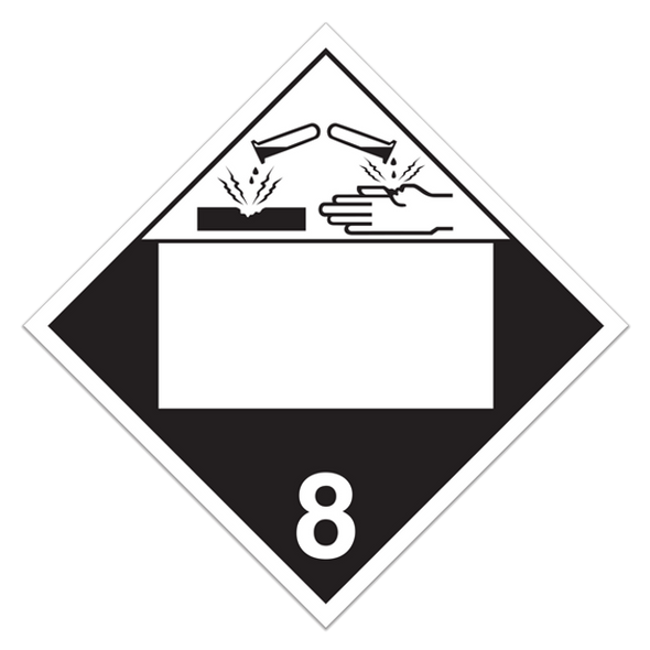 Class 8 Worded Placard "Corrosive" Sign (Pack of 100 pcs) TA800PIN