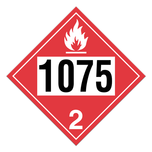 Class 2 Placard "Anhydrous Liquefied Petroleum Gases" (Pack of 100 pcs) - Tagboard | Incom Signs | All Safety