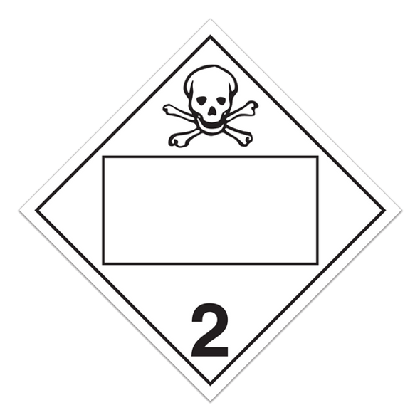 Class 2.3 Worded Toxic Gases Placard (Pack of 100 pcs) TT230PIN