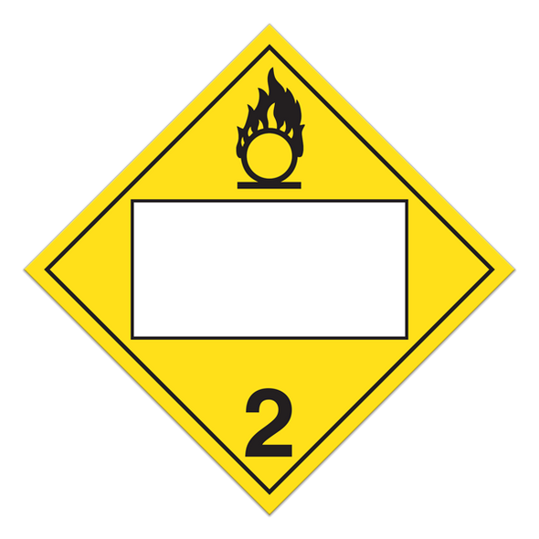Class 2 UN Placard - Oxidizing Gases (Pack of 100 pcs) | Incom Signs | All Safety