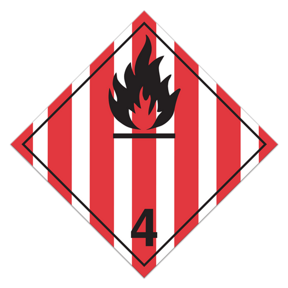 Class 4.1 Flammable Solids Placard (Pack of 100 pcs) | Incom Signs | All Safety