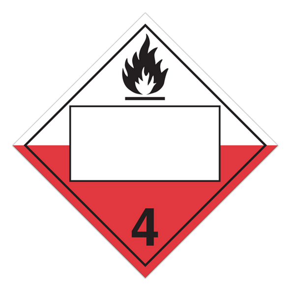 Class 4.2 UN Placard - Spontaneous Combustion (Pack of 100 pcs) TT420PIN