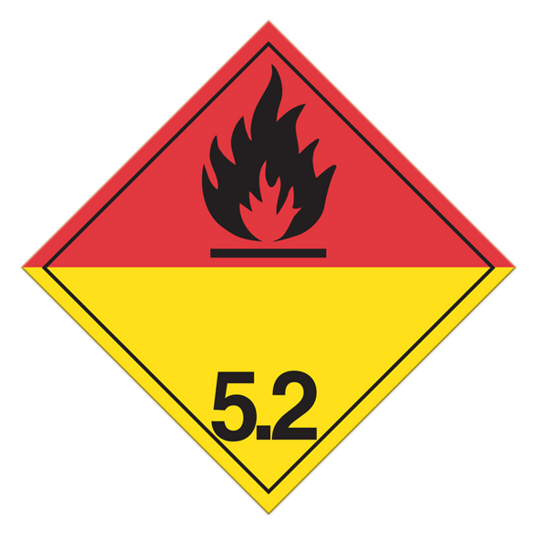 Class 5.2 Organic Peroxides International Placards (Pack Of 100 Pcs) | Incom Signs | All Safety