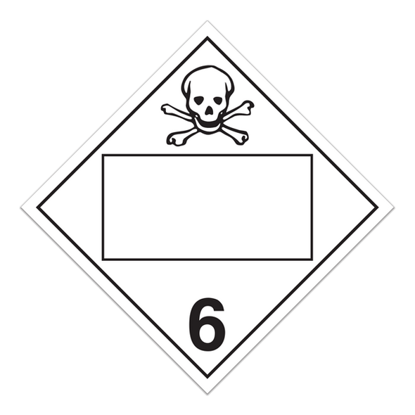 Class 6.1 Toxic Substances Blank Un Pin Box International Placards (Pack Of 100 Pcs) | Incom Signs | All Safety