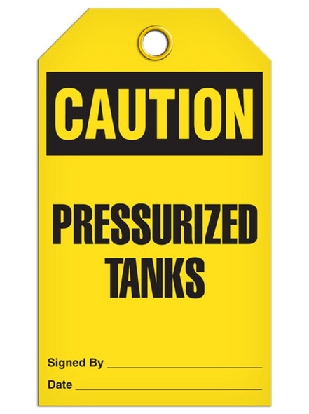 Caution - Pressurized Tanks | Pack of 25 | Incom Signs | All Safety