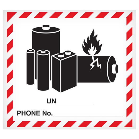 Lithium Battery - (5 in x 4.5 in) Handling Label | Incom Signs | All Safety