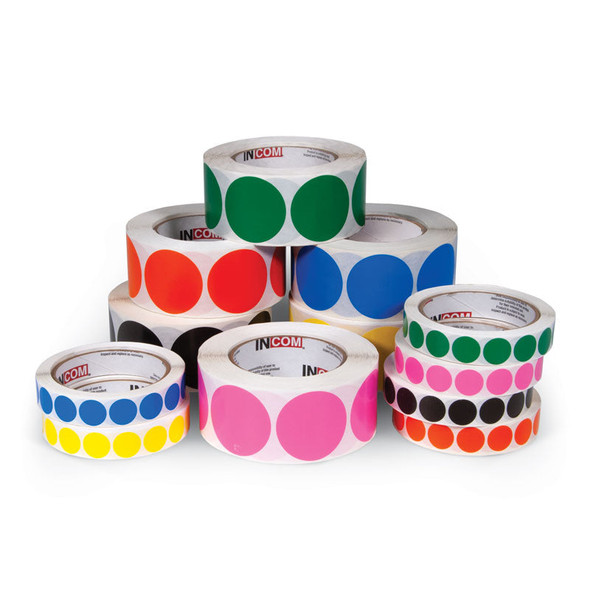 Round Colour Coding Inventory Adhesive Sticker Labels (1,000 /roll) | Incom Signs | All Safety