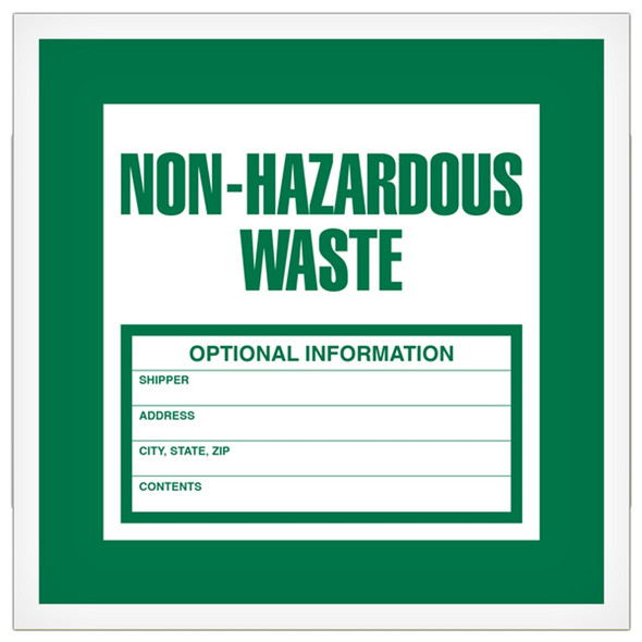 Non-Hazardous Waste - 6" x 6" Label 1622