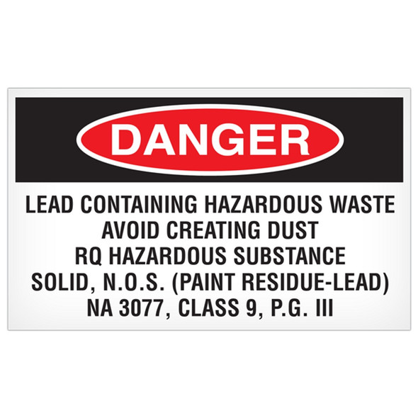Hazardous Material Abatment Waste Label (5 in x 3 in) 500 /roll | Incom Signs | All Safety