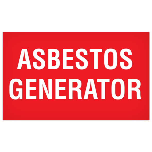 Asbestos Generator - 5"x3" Label - 500/roll | Incom Signs | All Safety