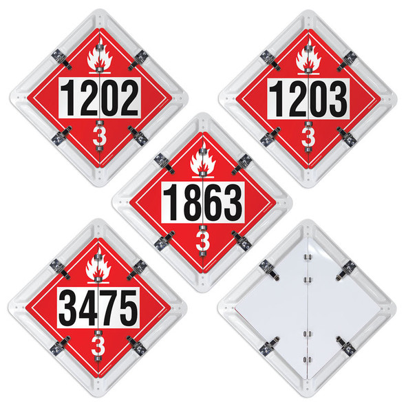 4 Page Fuel Ident-O-Flip Placard System - 12/case | Incom Signs | All Safety