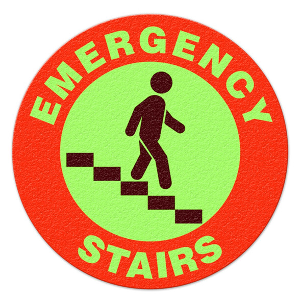 EMERGENCY STAIRS (Glow) - Floor Sign | Incom Signs | All Safety