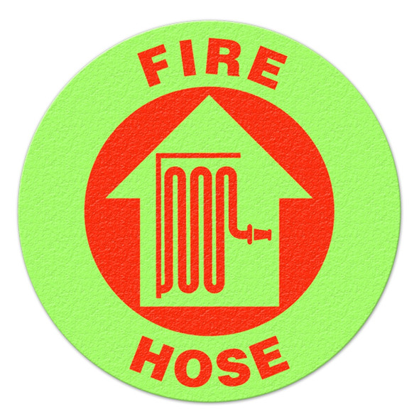 FIRE HOSE Glow-in-the-Dark Textured - Floor Sign | Incom Signs | All Safety