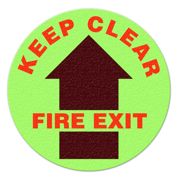 KEEP CLEAR FIRE EXIT (Glow) - Floor Sign FS1018GL