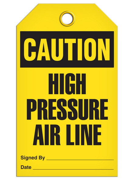 Caution - High Pressure Air Line | Pack of 25 | Incom Signs | All Safety