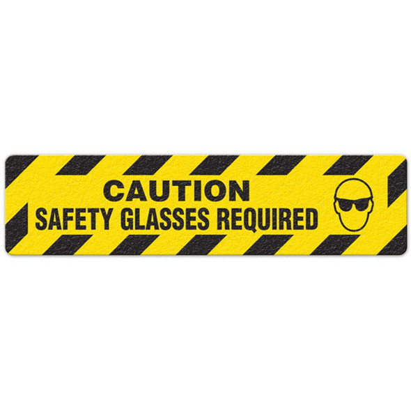 Caution - Safety Glasses Required - 6"x24" Floor Sign 5/pkg | Incom Signs | All Safety