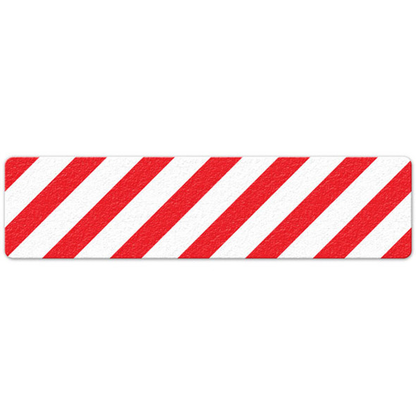Hazard Stripe - Red/White - 6"x24" Floor Sign 6/pkg FS3021V