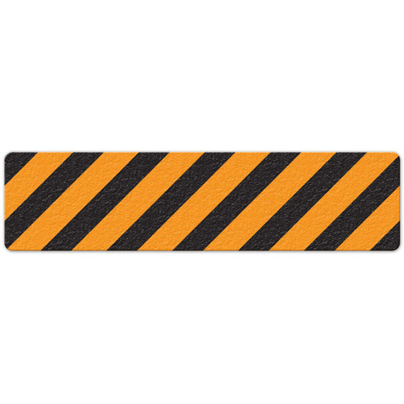 Hazard Stripe - Orange/Black - 6"x24" Floor Sign 6/pkg FS3029V