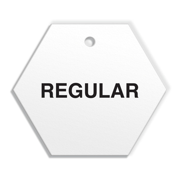 REGULAR Fuel Identification Tags (2.56" Hexagon) 250 /pkg | Incom Signs | All Safety