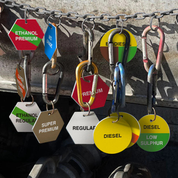 DIESEL DYED Fuel Identification Tags (2.56" Circle) 250 /pkg | Incom Signs | All Safety
