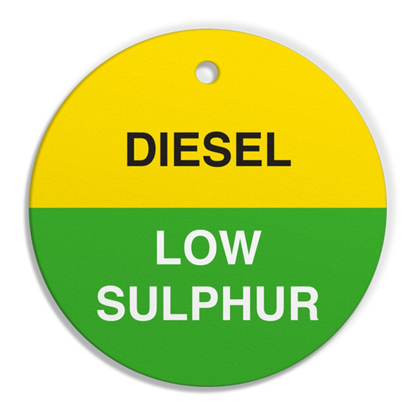 DIESEL LOW SULPHER Fuel Identification Tags (2.56" Circle) 250 /pkg | Incom Signs | All Safety
