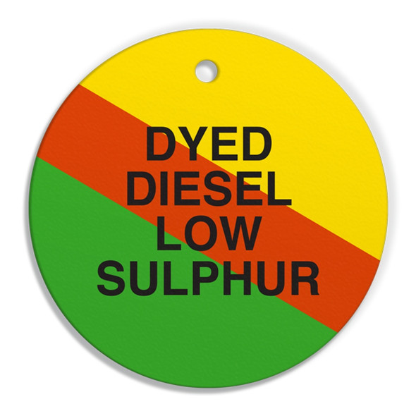 DYED DIESEL LOW SULPHER Fuel Identification Tags (2.56" Circle)250 /pkg | Incom Signs | All Safety