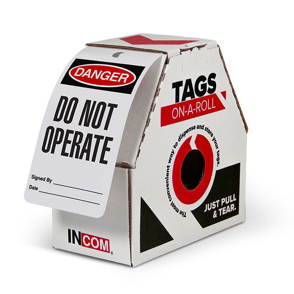 Danger Tag Roll - "Do Not Operate" - 3" x 6.25" | Incom Signs | All Safety