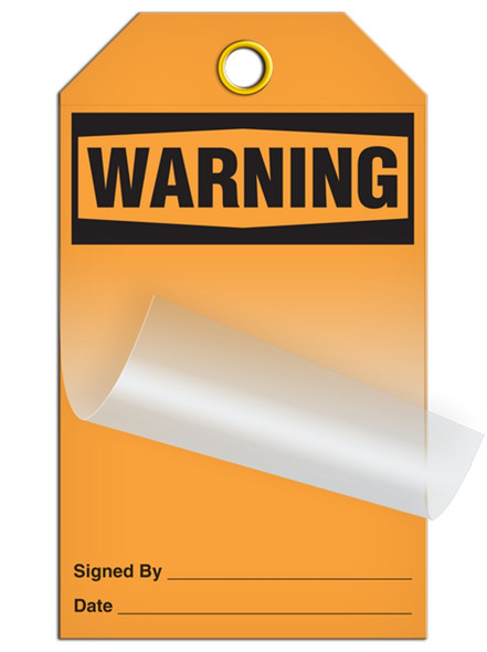 Self Laminating Tag - WARNING - 24/pkg | Incom Signs | All Safety