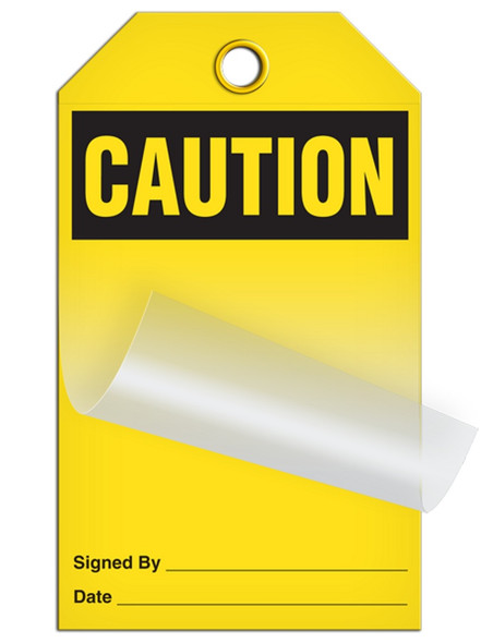Self Laminating Tag - CAUTION - 24/pkg SLM102
