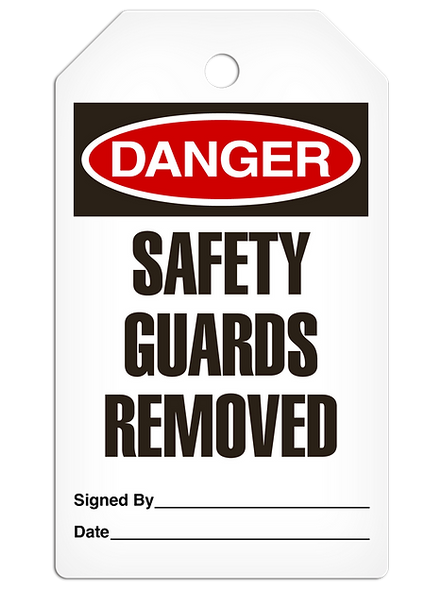 Danger Safety Guards Tag - 25/pkg TG1084