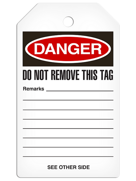 Danger "Worker in Confined Space" Tag - 25/pkg TG1115