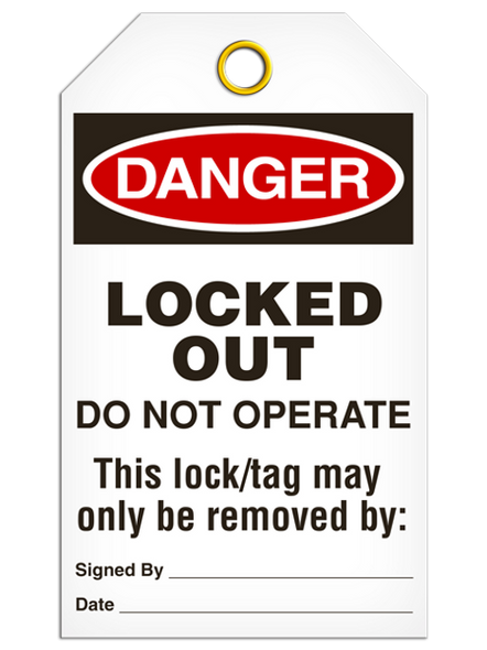 Danger "Locked Out Do Not Operate" Tag - 25/pkg TG1118
