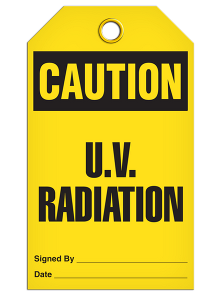 Caution "U.V. Radiation" Tag - 25/pkg TG3033